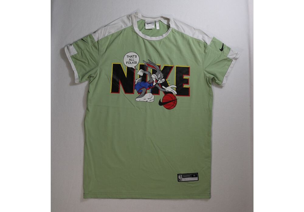 Vtg 90s Nike Hare Jordan Bugs Bunny Ringer T Shirt Mens L Looney Tunes Space Jam